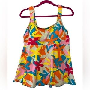 Lands End flutter tankini top size L